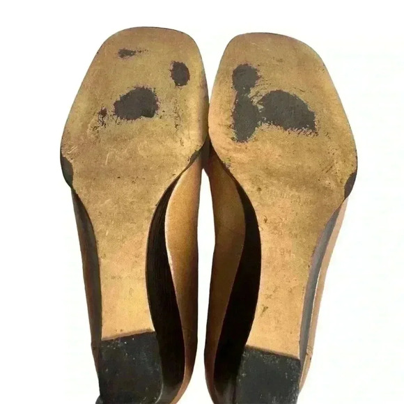 Etienne Aigner Women's Brown Leather Slip-On Wedge Heels Square Toe Size 9 - Picture 6 of 16